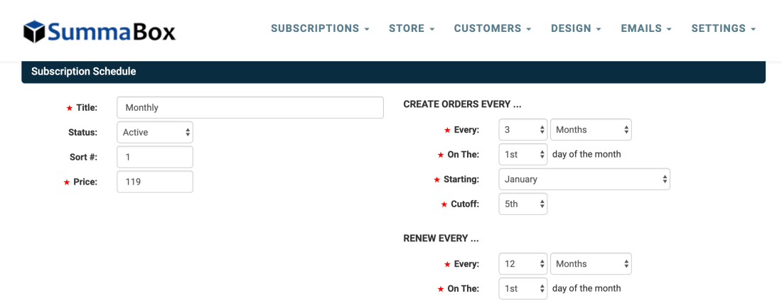 Subscription Configuration